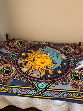 Sun mosaic cotton wall hanging or throw